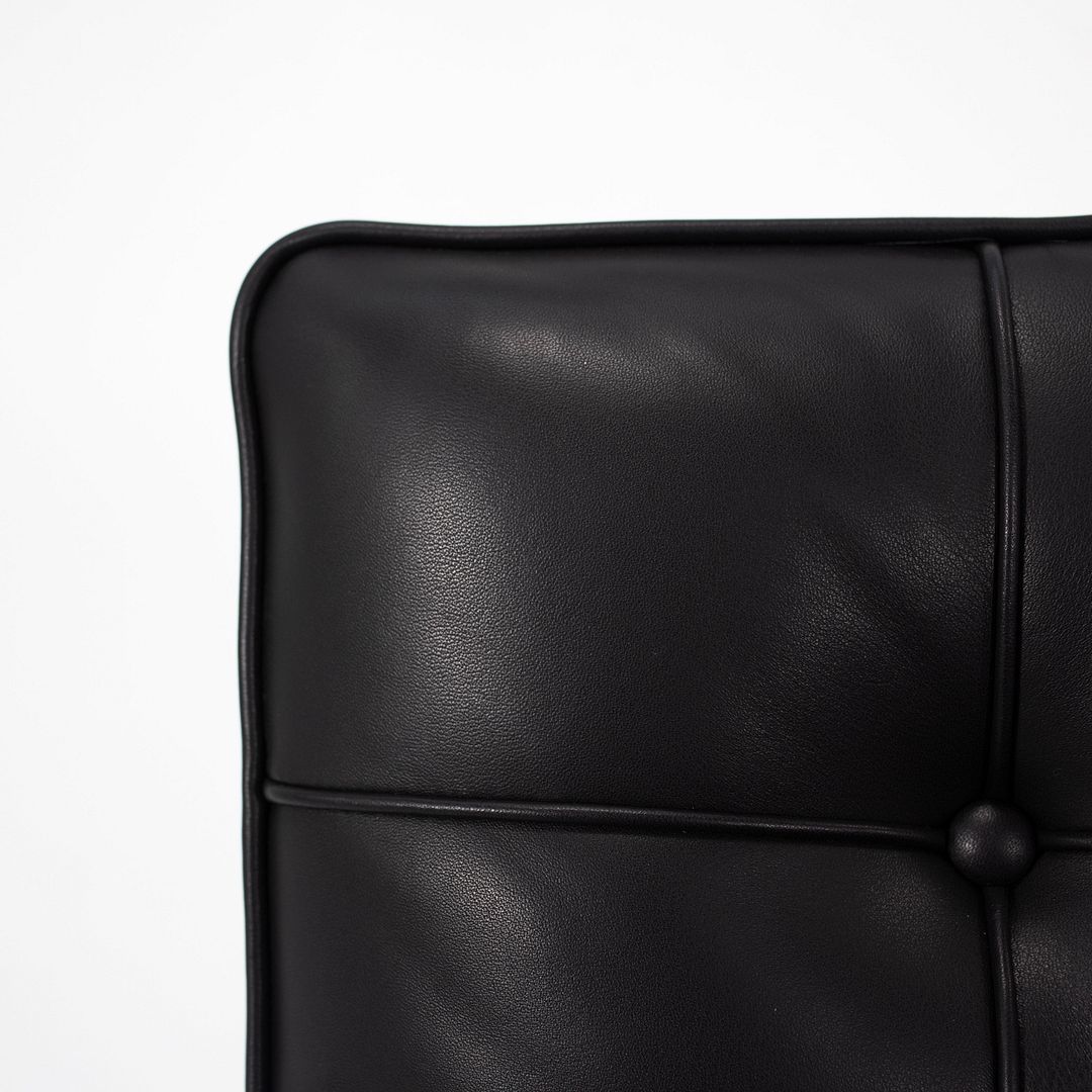 SOLD 2021 250L Barcelona Chair by Mies van der Rohe for Knoll in Chromed Steel with Special Black Leather