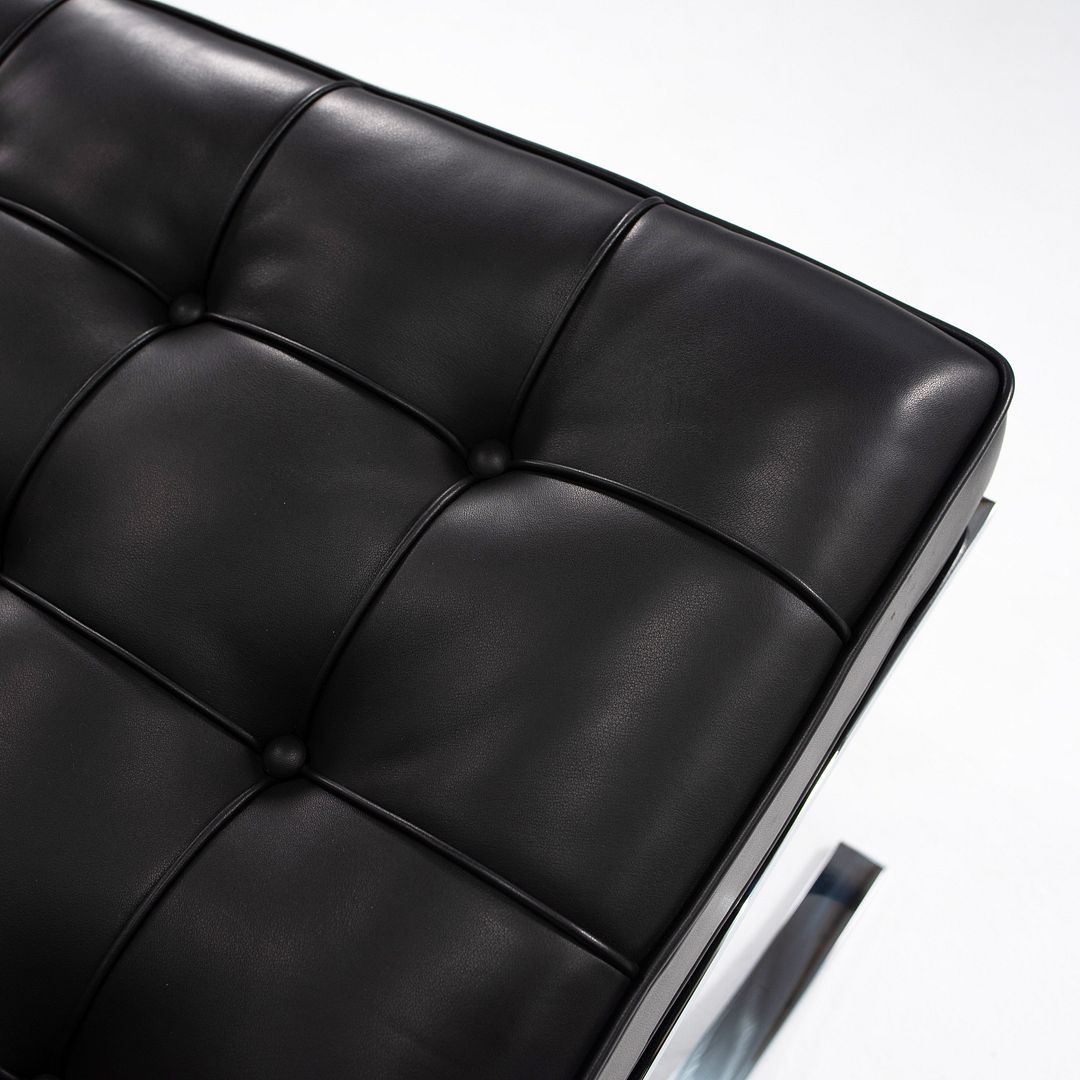 SOLD 2021 250L Barcelona Chair by Mies van der Rohe for Knoll in Chromed Steel with Special Black Leather