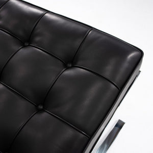 SOLD 2021 250L Barcelona Chair by Mies van der Rohe for Knoll in Chromed Steel with Special Black Leather