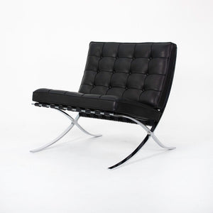 2021 250L Barcelona Chair by Mies van der Rohe for Knoll in Chromed Steel with Special Black Leather