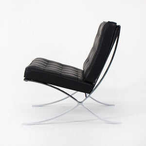 2021 250L Barcelona Chair by Mies van der Rohe for Knoll in Chromed Steel with Special Black Leather