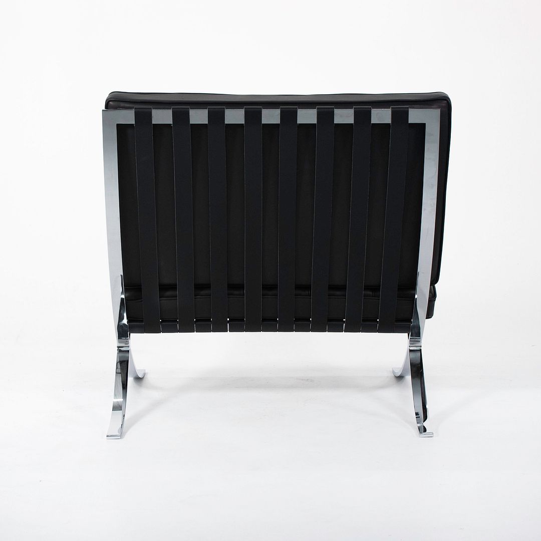 SOLD 2021 250L Barcelona Chair by Mies van der Rohe for Knoll in Chromed Steel with Special Black Leather