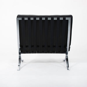 SOLD 2021 250L Barcelona Chair by Mies van der Rohe for Knoll in Chromed Steel with Special Black Leather