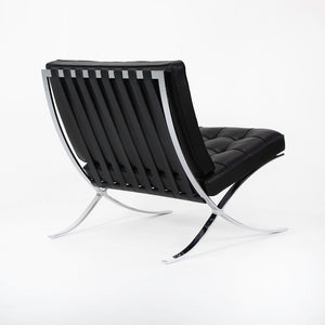 SOLD 2021 250L Barcelona Chair by Mies van der Rohe for Knoll in Chromed Steel with Special Black Leather