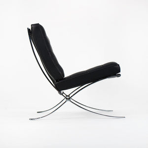 SOLD 2021 250L Barcelona Chair by Mies van der Rohe for Knoll in Chromed Steel with Special Black Leather