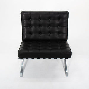 SOLD 2021 250L Barcelona Chair by Mies van der Rohe for Knoll in Chromed Steel with Special Black Leather