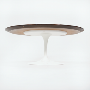 2010s 162TR Tulip Round Coffee Table by Eero Saarinen for Knoll in Walnut with White Base