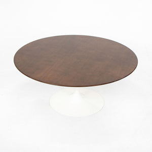 2010s 162TR Tulip Round Coffee Table by Eero Saarinen for Knoll in Walnut with White Base
