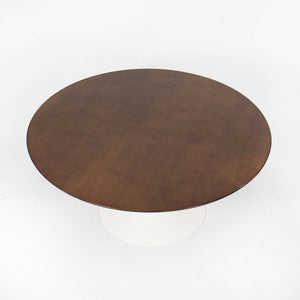 2010s 162TR Tulip Round Coffee Table by Eero Saarinen for Knoll in Walnut with White Base