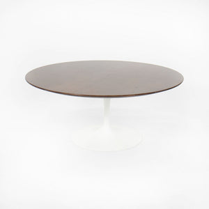 2010s 162TR Tulip Round Coffee Table by Eero Saarinen for Knoll in Walnut with White Base