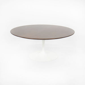 SOLD 2010s 162TR Tulip Round Coffee Table by Eero Saarinen for Knoll in Walnut with White Base