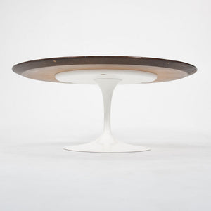 2010s 162TR Tulip Round Coffee Table by Eero Saarinen for Knoll in Walnut with White Base