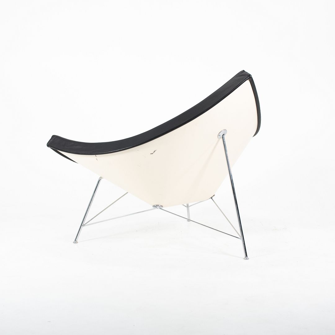 2007 Coconut Lounge Chair by George Nelson for Vitra in Black Leather with White Shell