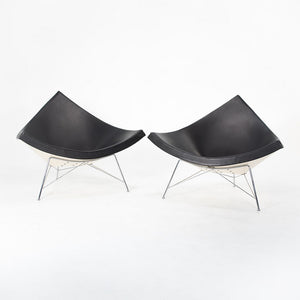 2007 Coconut Lounge Chair by George Nelson for Vitra in Black Leather with White Shell