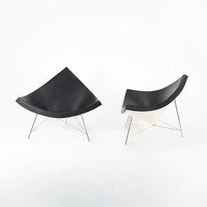 2007 Coconut Lounge Chair by George Nelson for Vitra in Black Leather with White Shell