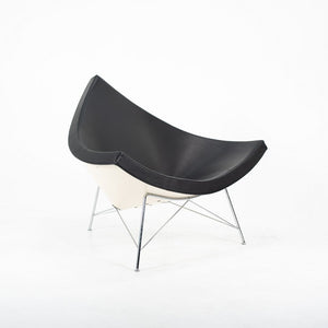 2007 Coconut Lounge Chair by George Nelson for Vitra in Black Leather with White Shell