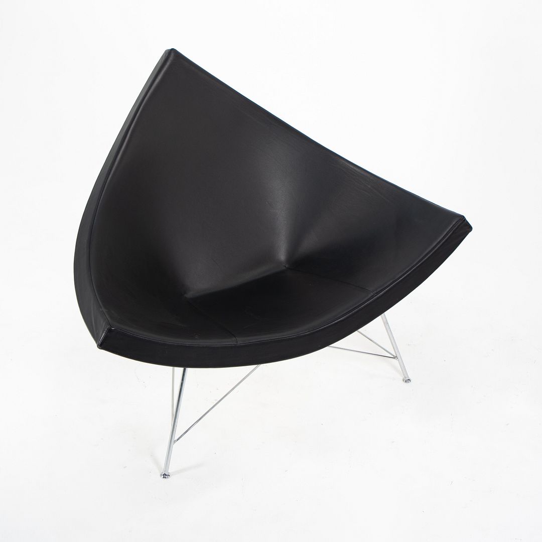 2007 Coconut Lounge Chair by George Nelson for Vitra in Black Leather with White Shell