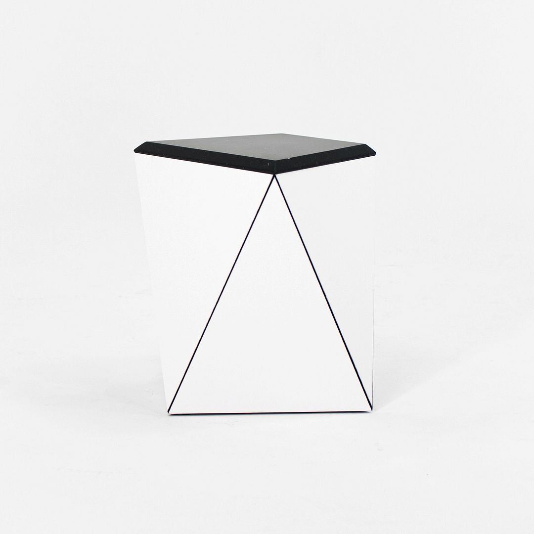 SOLD 2021 WL25 Washington Prism Side Table by David Adjaye for Knoll in White with Black Marble Top