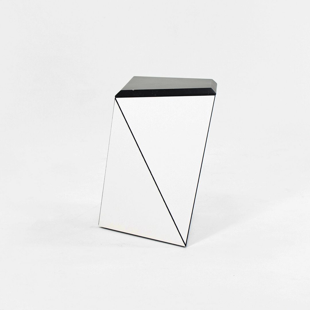 SOLD 2021 WL25 Washington Prism Side Table by David Adjaye for Knoll in White with Black Marble Top