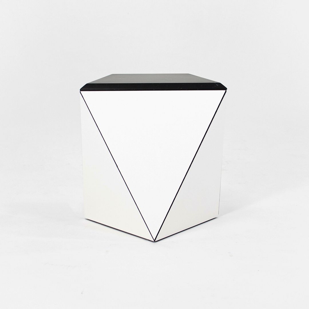 SOLD 2021 WL25 Washington Prism Side Table by David Adjaye for Knoll in White with Black Marble Top