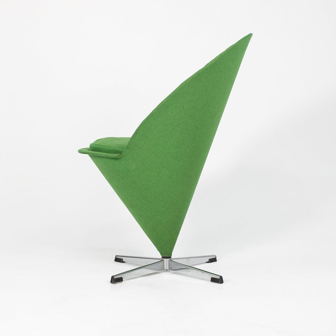 1969 Cone Chair by Verner Panton for Plus Linje in Green Fabric