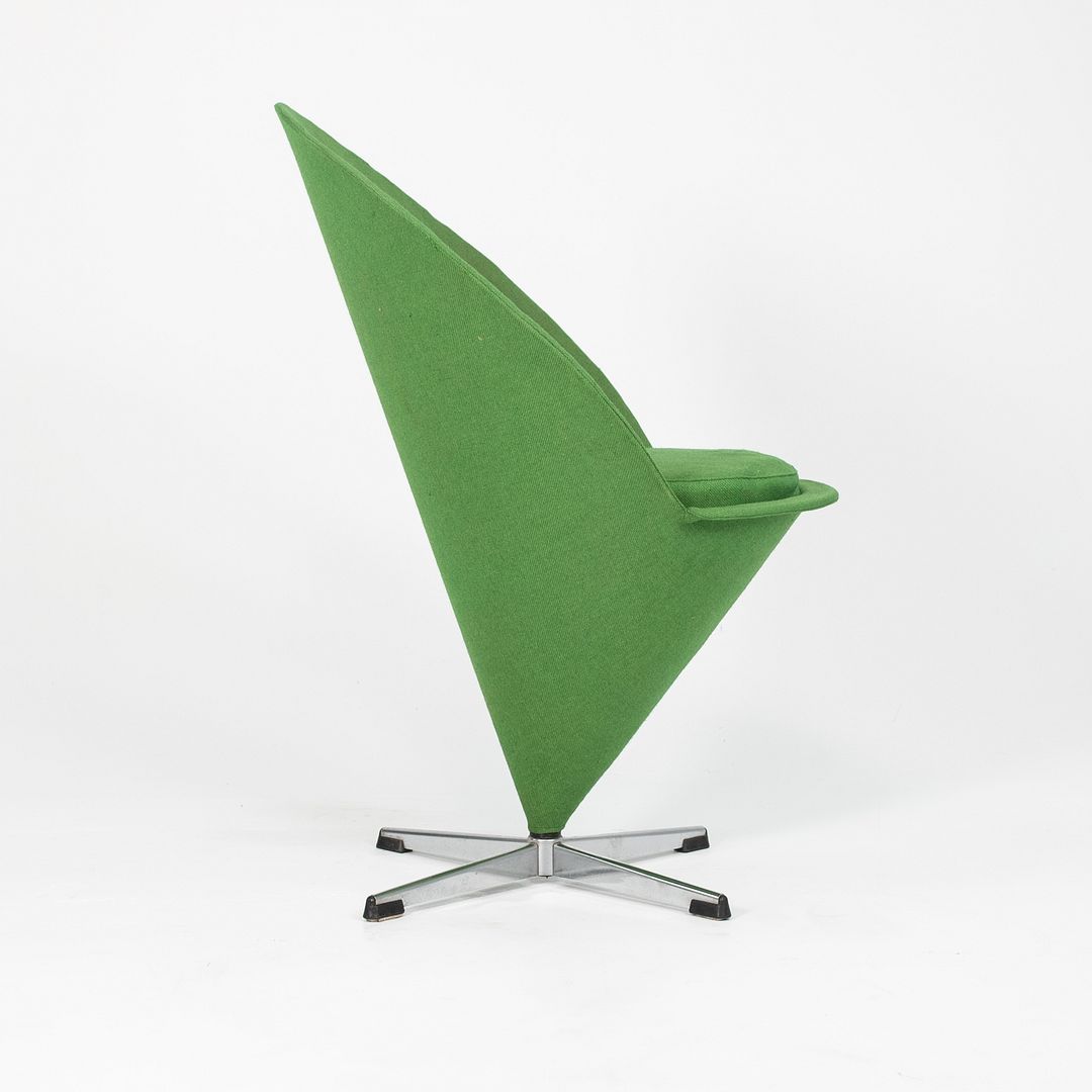 1969 Cone Chair by Verner Panton for Plus Linje in Green Fabric