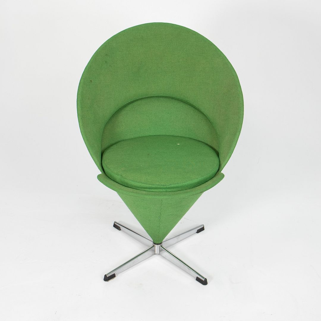 1969 Cone Chair by Verner Panton for Plus Linje in Green Fabric