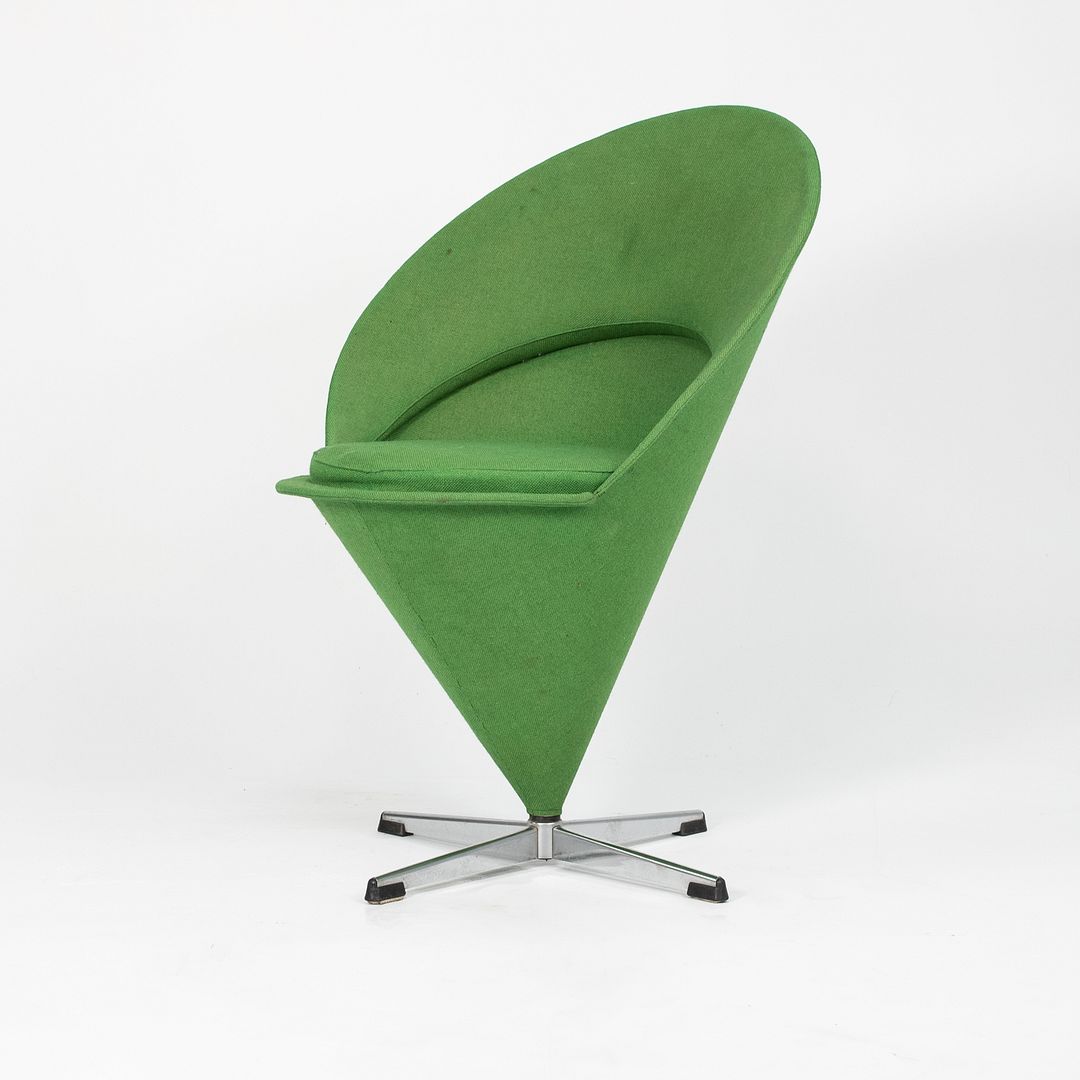 1969 Cone Chair by Verner Panton for Plus Linje in Green Fabric