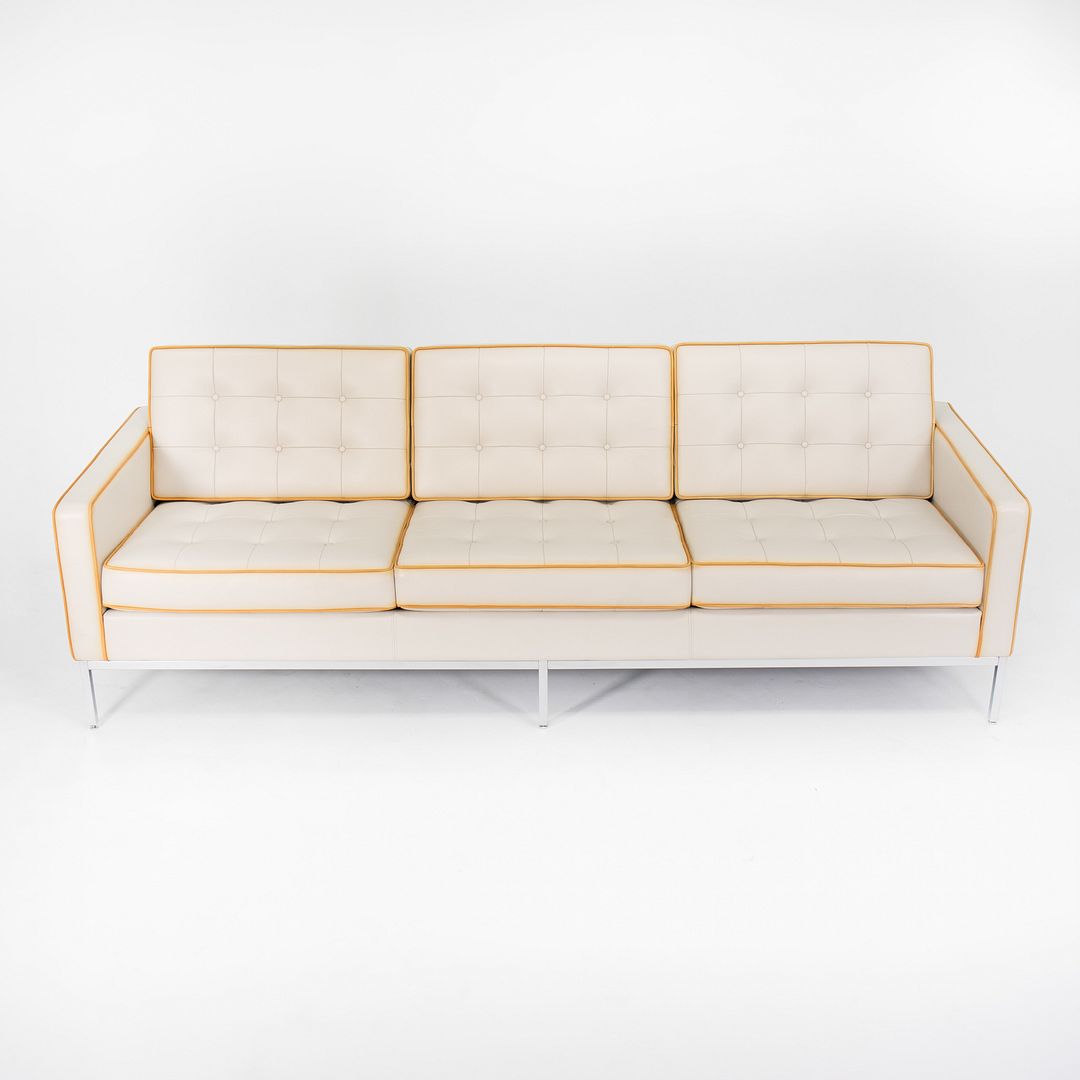 2012 1205S3 Three Seat Sofa by Florence Knoll for Knoll in Rare Two-Tone Leather