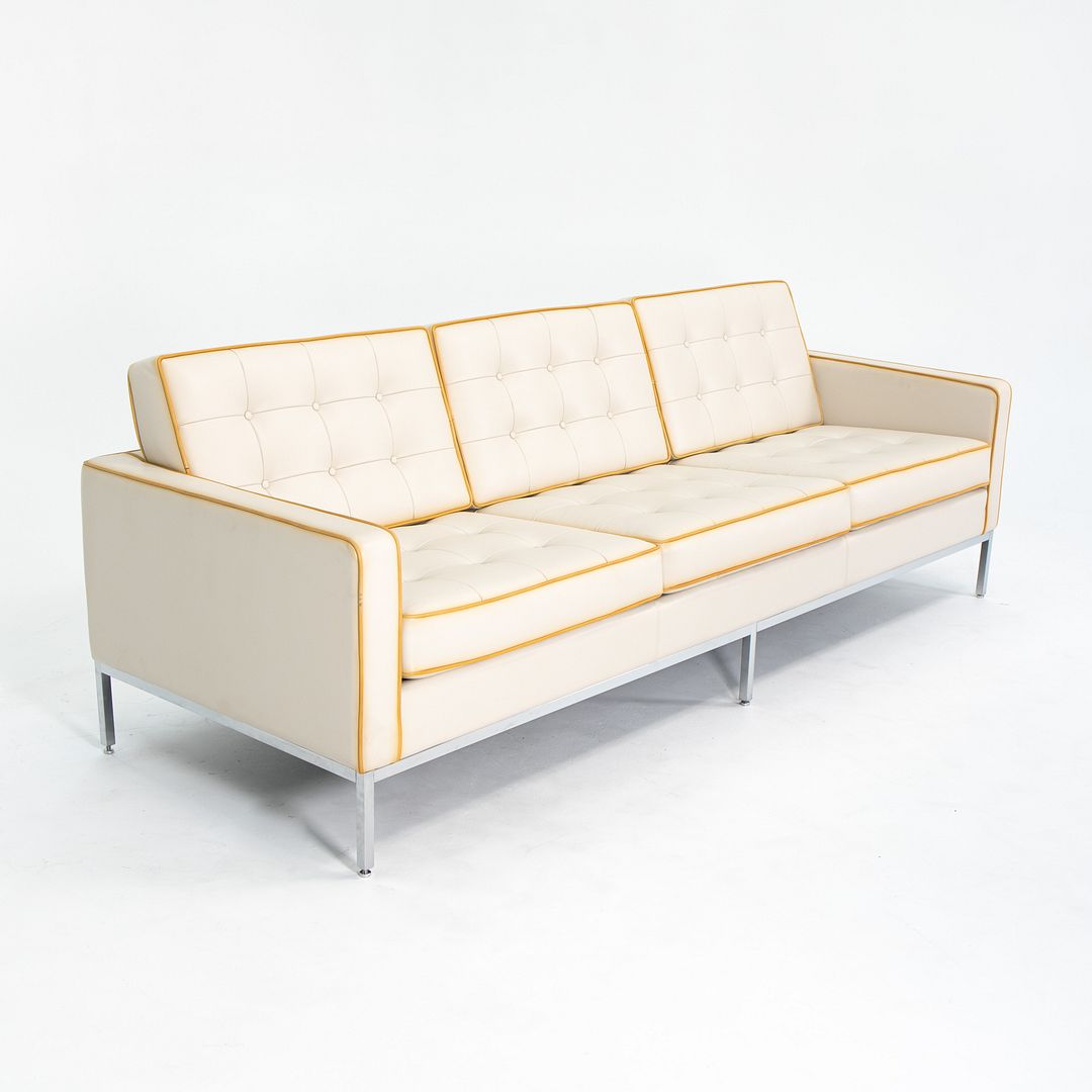 2012 1205S3 Three Seat Sofa by Florence Knoll for Knoll in Rare Two-Tone Leather