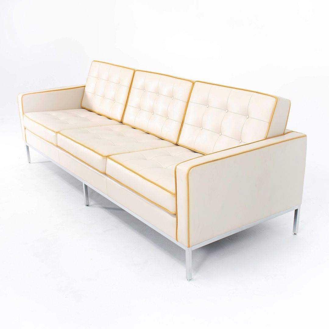 2012 1205S3 Three Seat Sofa by Florence Knoll for Knoll in Rare Two-Tone Leather