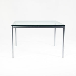 2018 2515T Square End Table by Florence Knoll for Knoll in Satin Chrome with Glass Top