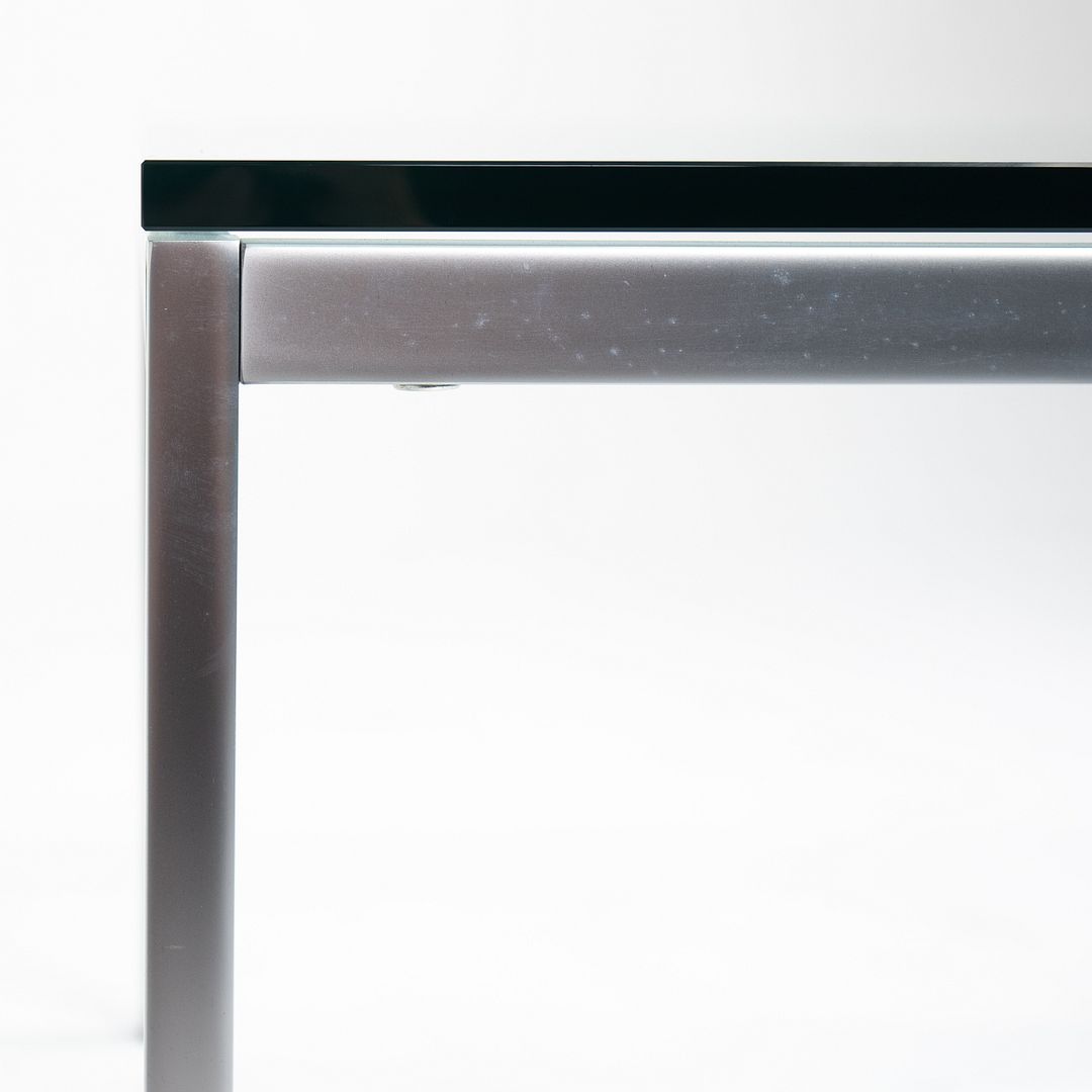 2018 2515T Square End Table by Florence Knoll for Knoll in Satin Chrome with Glass Top