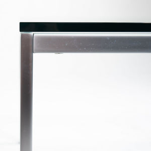 2018 2515T Square End Table by Florence Knoll for Knoll in Satin Chrome with Glass Top