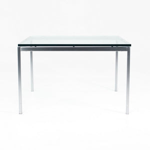 2018 2515T Square End Table by Florence Knoll for Knoll in Satin Chrome with Glass Top