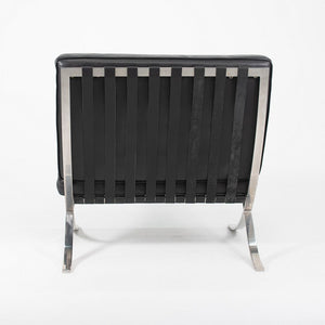 SOLD 1980s 250LS Barcelona Chair by Mies van der Rohe for Knoll in Polished Stainless Steel and Black Leather