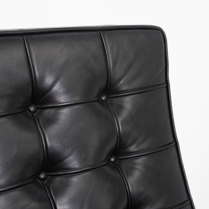 SOLD 1980s 250LS Barcelona Chair by Mies van der Rohe for Knoll in Polished Stainless Steel and Black Leather