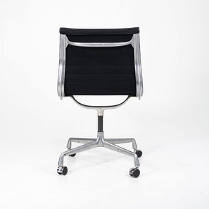 1980s Eames Aluminum Group Armless Side Chair by Charles and Ray Eames for Herman Miller in Black Fabric