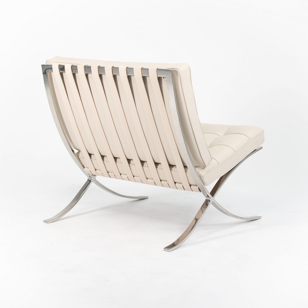 2013 Pair of 250LS Barcelona Chairs by Mies van der Rohe for Knoll in Stainless Steel and Leather