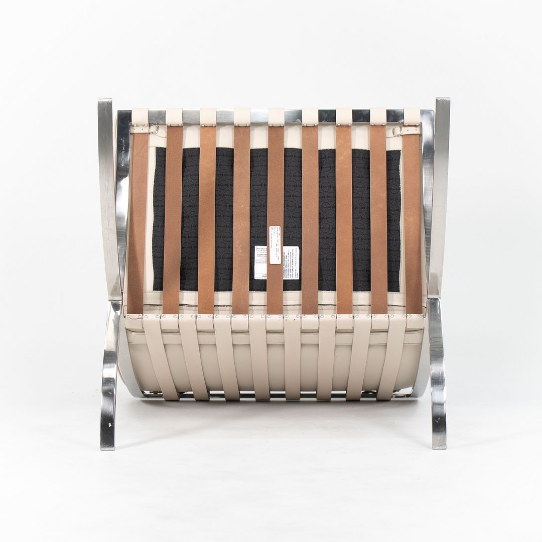 2013 Pair of 250LS Barcelona Chairs by Mies van der Rohe for Knoll in Stainless Steel and Leather