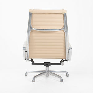 2010s Aluminum Group Lounge and Ottoman by Charles and Ray Eames for Herman Miller Leather in Tan Leather