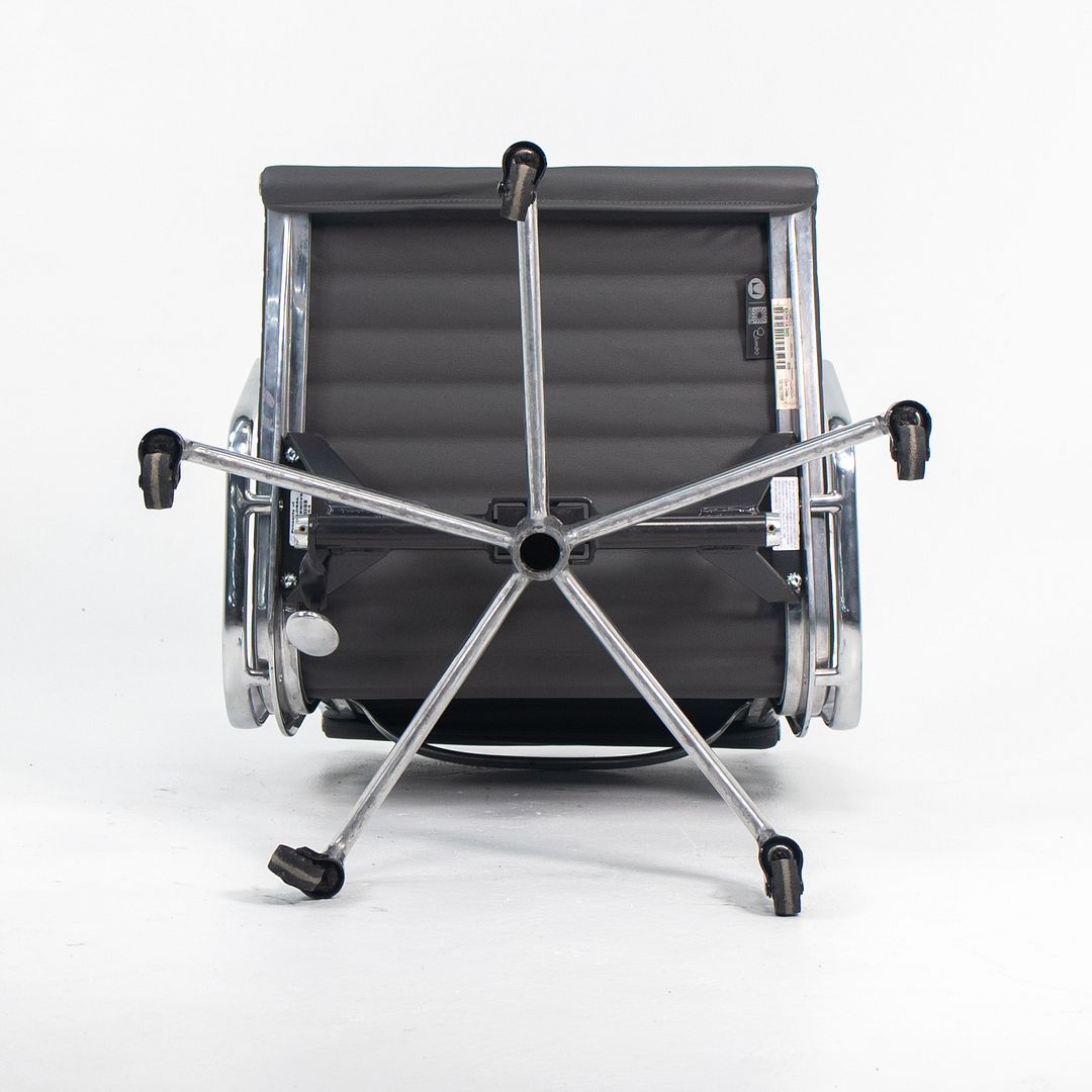 2010s Aluminum Group Management Chair by Charles and Ray Eames for Herman Miller in Gray Leather