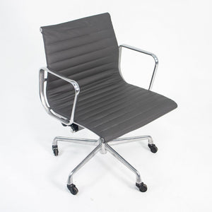 SOLD 2010s Aluminum Group Management Chair by Charles and Ray Eames for Herman Miller in Gray Leather