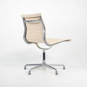 SOLD 2010s Aluminum Group Side Chair by Charles and Ray Eames for Herman Miller Aluminum in Ivory Leather