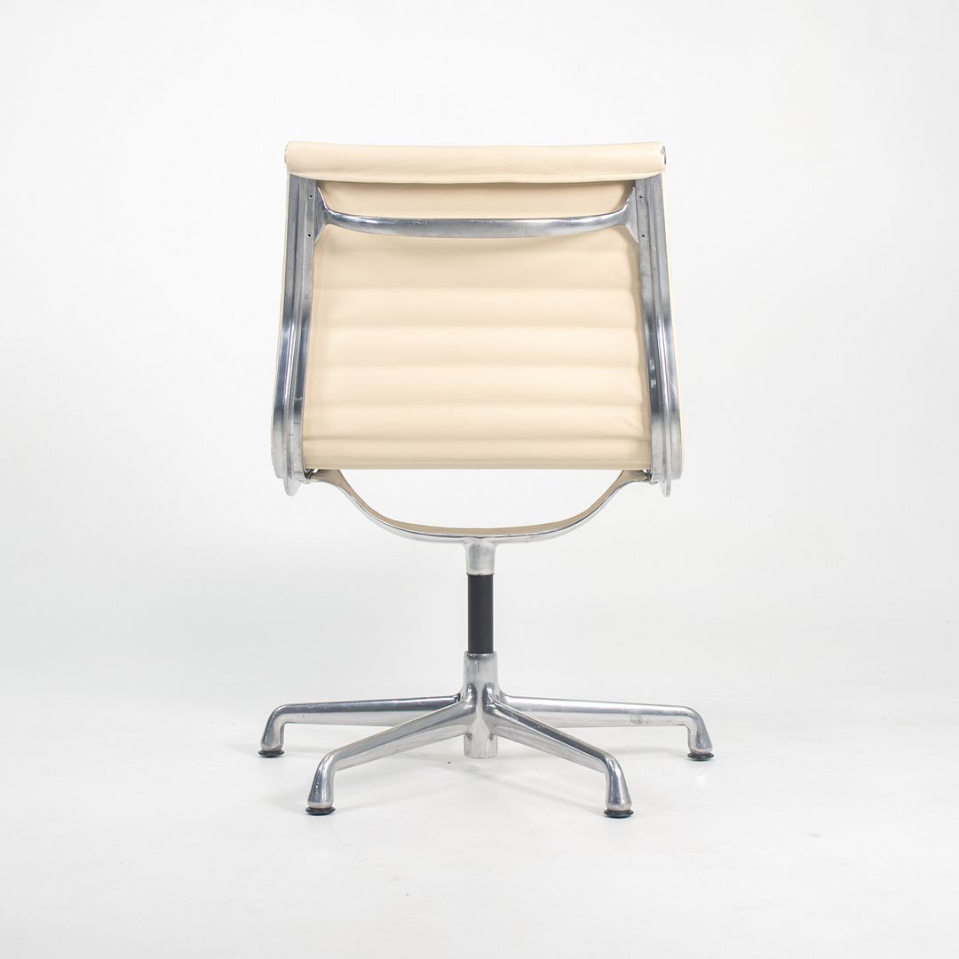 SOLD 2010s Aluminum Group Side Chair by Charles and Ray Eames for Herman Miller Aluminum in Ivory Leather