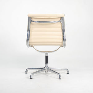 SOLD 2010s Aluminum Group Side Chair by Charles and Ray Eames for Herman Miller Aluminum in Ivory Leather