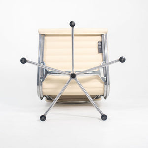 SOLD 2010s Aluminum Group Side Chair by Charles and Ray Eames for Herman Miller Aluminum in Ivory Leather