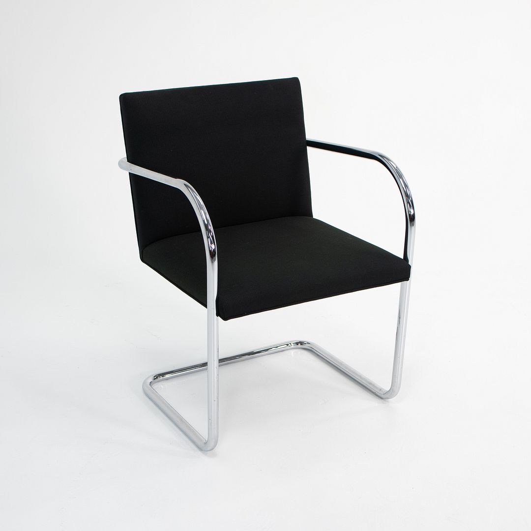 2009 Tubular Brno Chair by Mies van der Rohe for Knoll in Black Fabric Sets Available