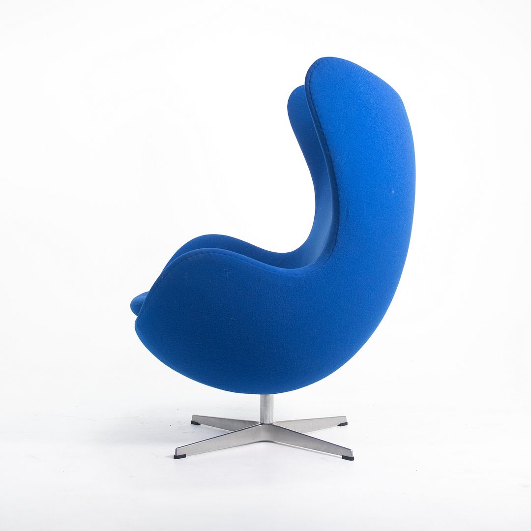 2003 Egg Chair by Arne Jacobson for Fritz Hansen in Blue Fabric (Multiple Chairs Available)