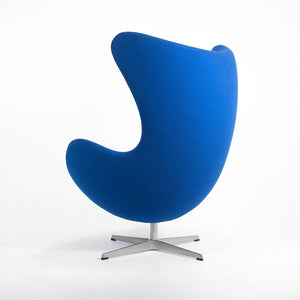 2003 Egg Chair by Arne Jacobson for Fritz Hansen in Blue Fabric (Multiple Chairs Available)
